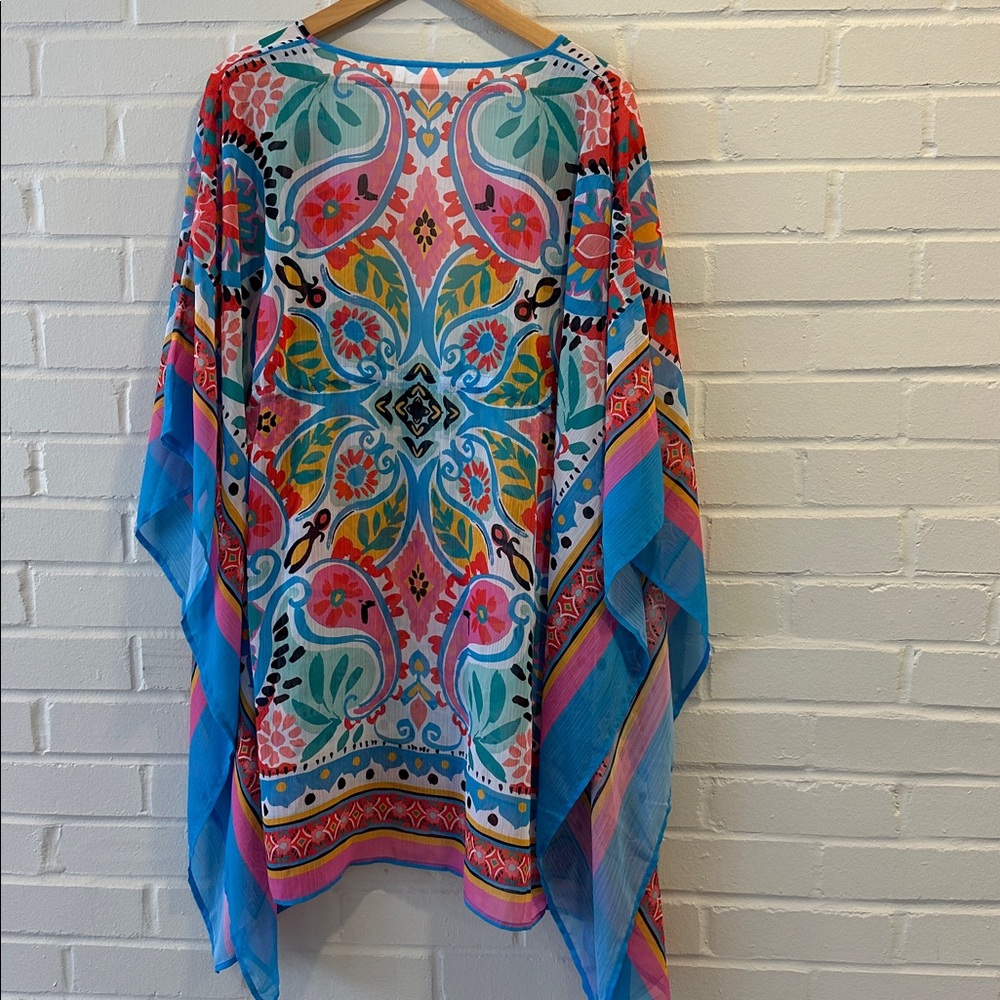 Colorful V-Neck Bohemian Swim Coverup - Picture 6 of 6
